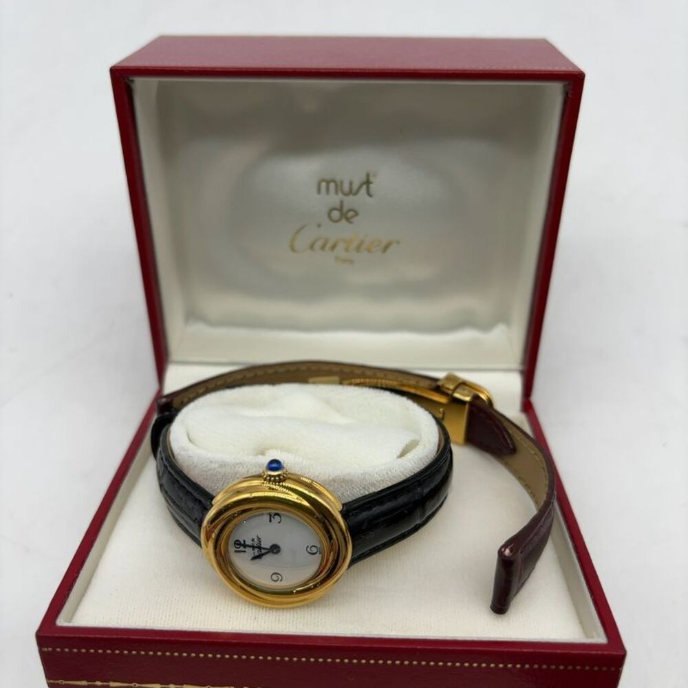 Cartier Trinity Black Leather Watch